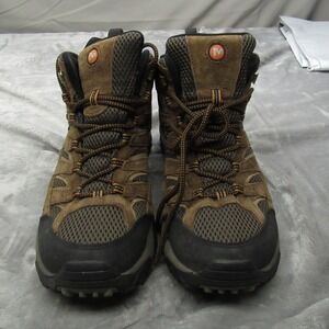 Merrell Men 10 Boots Earth Brown Moab 2 Mid Waterproof Hike Trail Grippy Outdoor
